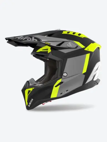 Airoh Aviator 3 Glory Offroad-Helm in Gelb matt, Seitenansicht