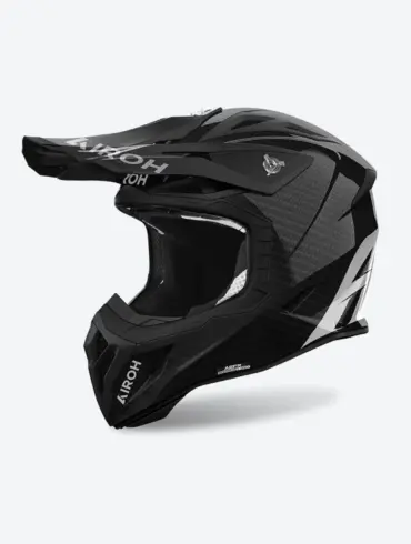 Schwarzer AVIATOR ACE 2 CARBON Motorradhelm mit glänzender Carbon-Optik von der Seite