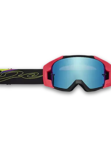 Vue Energy Mirror Lens VIVID Motocross-Brille mit verspiegelter Linse und farbigem Rahmen, Vorderansicht.