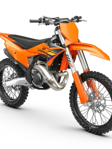 KTM 250 SX 2026 in orange, Seitenansicht eines modernen Motocross-Bikes
