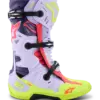 Alpinestars Tech 10 Supervented Motocross-Stiefel in Lila, Gelb-Fluo und Pink, seitliche Ansicht
