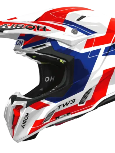 Airoh TWIST 3 Offroad-Helm in rot-blau glänzender Ausführung, Seitenansicht