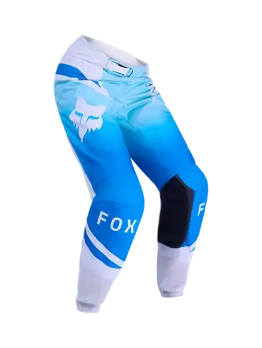 FOX 180 Shield Damen-Motocross-Hose in Weiß und Blau mit schwarzen Knieeinsätzen