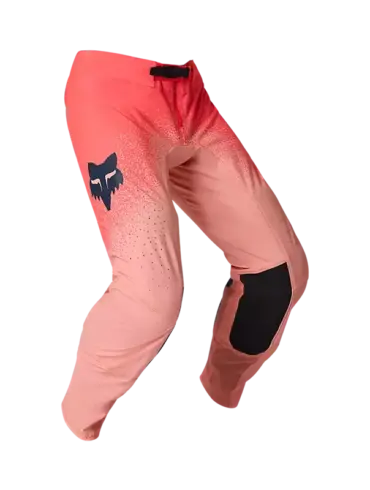 Flexair Vision Limited Edition Moto-Hose in Peach mit Leder-Knieeinsätzen und ergonomischer Passform, freigestellt.