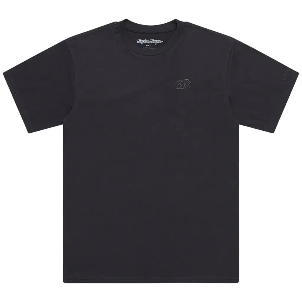 Schwarzes Troy Lee Designs Kurzarm-T-Shirt Standardausgabe Carbon flach ausgelegt
