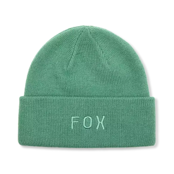 Tannengrüne Fox Beanie mit gesticktem FOX-Schriftzug auf der Vorderseite.
