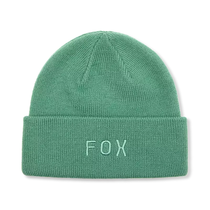 Tannengrüne Fox Beanie mit gesticktem FOX-Schriftzug auf der Vorderseite.