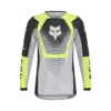 Fox 180 Collect Jersey für Jugendliche in Grau und Gelb, Vorderansicht mit Mesh-Einsätzen und markantem Logo.