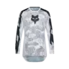 Weißes FOX 180 DNGR Motocross Trikot mit schwarzem Fuchs-Logo und technischen Mesh-Einsätzen