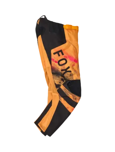Motocross-Hose FOX 180 Kairos in Orange und Schwarz für Jugendliche, seitlich abgebildet