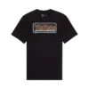 Schwarzes Fox Racing T-Shirt mit orangefarbener Grafik auf der Vorderseite