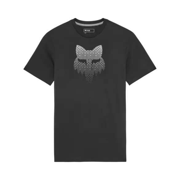 Schwarzes Fox Blur Tech T-Shirt mit stilisierter Grafik auf der Vorderseite