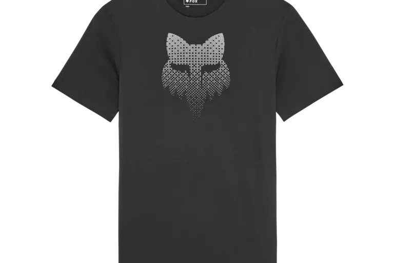 Schwarzes Fox Blur Tech T-Shirt mit stilisierter Grafik auf der Vorderseite