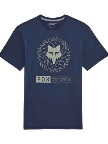 Fox Kairos Tech Tee in Heather Graphite Grey mit Fox-Logo und sportlicher Grafik auf der Brust.
