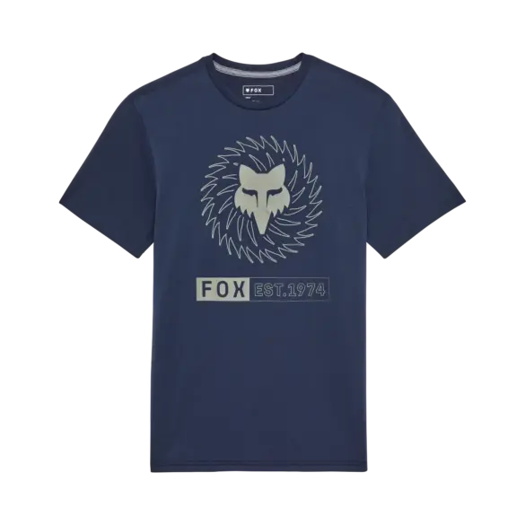Fox Kairos Tech Tee in Heather Graphite Grey mit Fox-Logo und sportlicher Grafik auf der Brust.