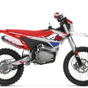 Seitenansicht der Apollo AM Thunder 300, ein erwachsenentaugliches Dirtbike mit Cross-Design.