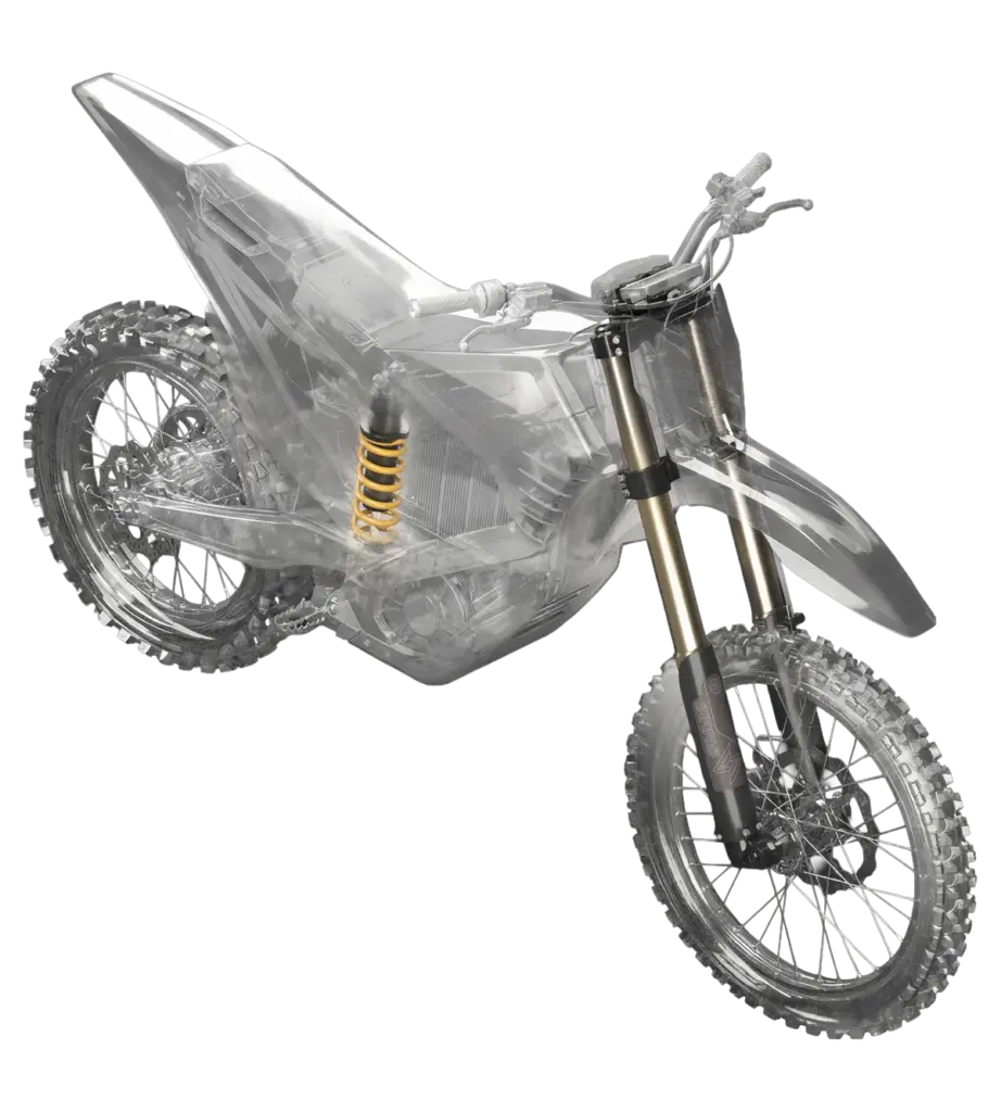 Transparente Ansicht der Bonnell 902 mit sichtbaren Fahrwerkselementen und Akku