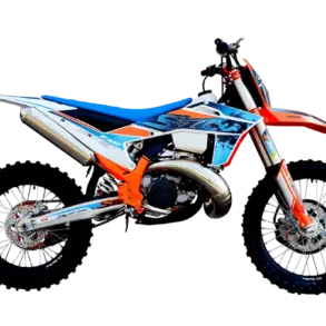 Hengjian S8 Z300 Enduro-Motorrad in Seitenansicht, Offroad-Konfiguration mit sportlicher Verkleidung und modernen Komponenten.