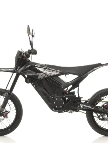 RFN ARES Road Elektro-Dirtbike in schwarzer Ausführung, Seitenansicht auf weißem Hintergrund.