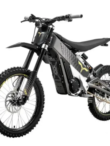 Talaria X3 Concept Electric Dirt Bike 25AH in Grau, seitliche Ansicht, Offroad-Bereifung