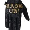 Schwarzer FIST Handwear Hang On Handschuh mit goldener Aufschrift, ideal für Motocross, BMX und MTB.