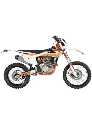 Seitliche Ansicht der Kayo K6, einem 250er Offroad-Motorrad mit modernem Design.