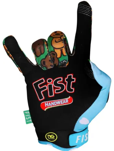 FIST Handwear LIL TEDS Handschuh mit buntem Design und Logo auf dem Handrücken