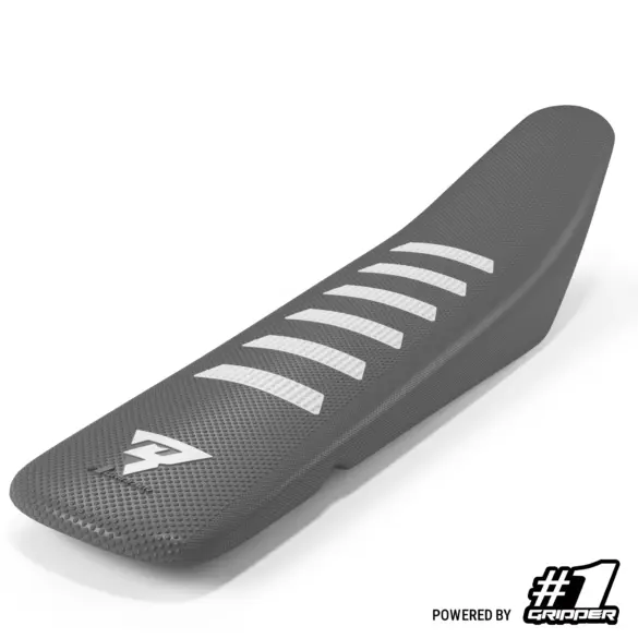 ONEGRIPPER MR74 V2 RIBBED Edition in Dark Grey/White mit charakteristischen weißen Rippen und strukturierter Oberfläche für maximalen Grip