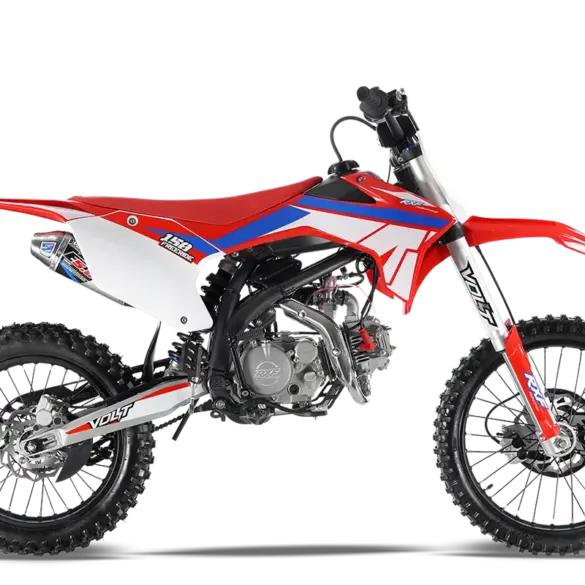 RXF Freeride 150cc Pitbike in Seitenansicht auf weißem Hintergrund