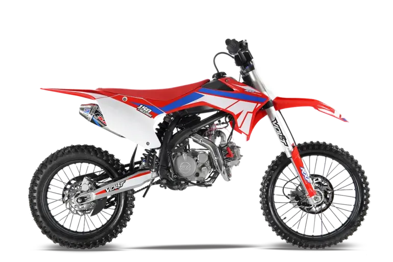 RXF Freeride 150cc Pitbike in Seitenansicht auf weißem Hintergrund