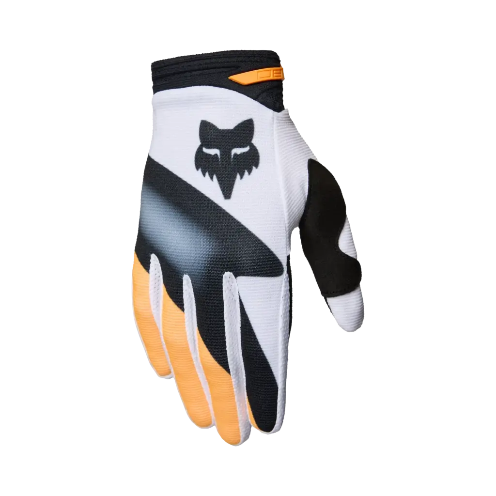 Motocross-Handschuh in Black/White von Noble auf schwarzem Hintergrund