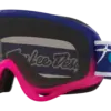 Oakley O-Frame MX Troy Lee Designs Goggle mit blau-pinkem Rahmen und gebrandetem Band