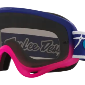 Oakley O-Frame MX Troy Lee Designs Goggle mit blau-pinkem Rahmen und gebrandetem Band