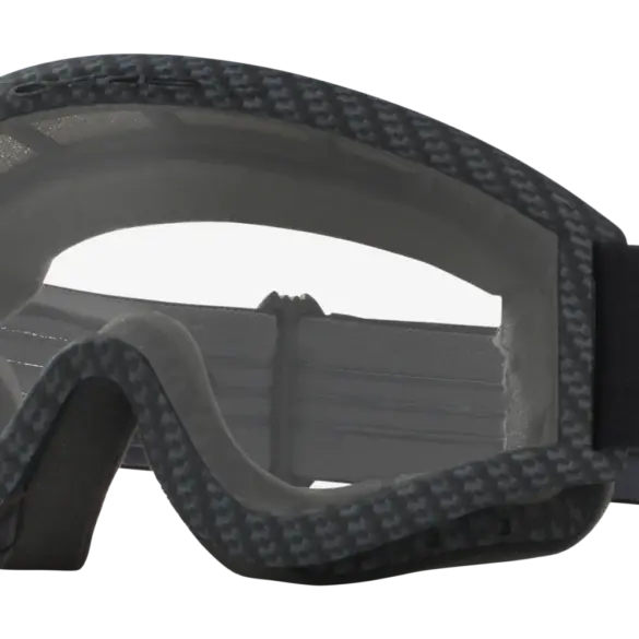 L-Frame MX Schutzbrille mit klarem Glas und Carbon-Fiber-Rahmen von Oakley für Motocross und Enduro.