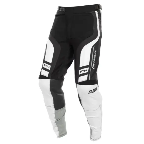 Elrod React Pant Motorrad-Hose in Schwarz-Weiß mit schmalem Schnitt und sportlichem Design