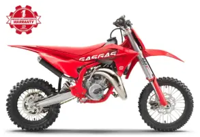GasGas MC 65 Motocross-Motorrad in Rot mit sichtbarem 2-Takt-Motor und robusten Geländereifen