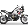 MV Agusta Enduro Veloce 931 LXP Orioli Adventure-Bike von der Seite, weiß-schwarz lackiert, auf schwarzem Hintergrund