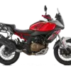 QJ Motor SRT 600 SX Motorrad in Rot/Silber als Reiseenduro mit Kofferträger
