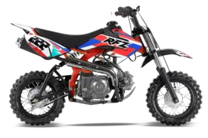 RFZ Dirt Bike 70cc Kinder Offroad-Motorrad mit Viertaktmotor und Automatikgetriebe, seitliche Ansicht