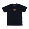 Kurzärmliges, schwarzes Cyclops Black T-Shirt mit kleinem farbigen Motiv auf der Brust.