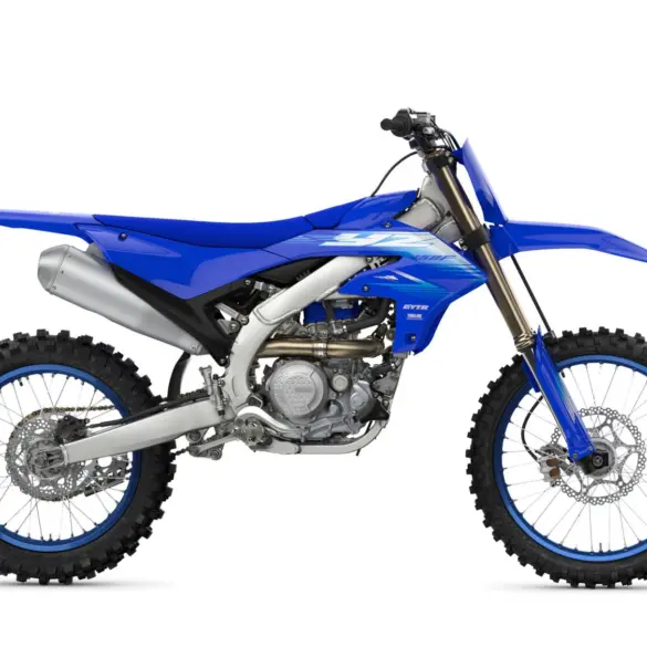 Yamaha YZ450F Motocross-Motorrad Modelljahr 2027 in der Seitenansicht
