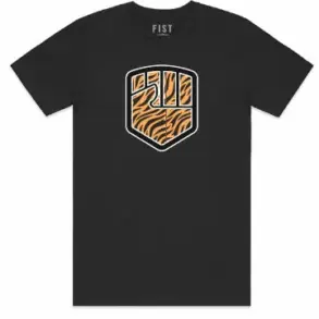 FIST Handwear TIGER TEE, schwarzes T-Shirt mit auffälligem Tigermotiv auf der Brust
