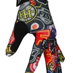 Der FIST Handwear ICEY Handschuh mit farbenfrohen Logos und flexiblem Obermaterial
