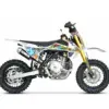 Pitbike für Kinder mit grafischem Dekor, 60ccm Motor, Upside-down-Gabel und Stollenreifen