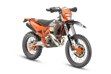 KTM 300 EXC HARDENDURO, Race-Ausführung mit Schutzpaket und speziellen Hardenduro-Teilen, seitliche Ansicht.