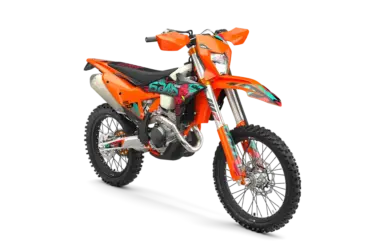 KTM 500 EXC-F 6DAYS Enduro-Motorrad in Orange mit 6DAYS-Sonderdekoren