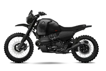 Seitenansicht einer BMW R 12 G/S mit großem Dakar-Tank und Offroad-Ausstattung im individuellen FCR-Original-Umbau.