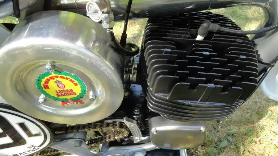 Motor und Antrieb einer 1974 Husqvarna 125CR Lightweight im Detail