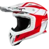 Airoh Aviator ACE 2 Iron Motorradhelm in der Farbkombination Rot/Weiß von der Seite.