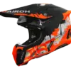 Airoh TWIST 3 DIRT Offroad-Helm, matt, mit auffälligen roten und orangen Grafikelementen, Seitenansicht